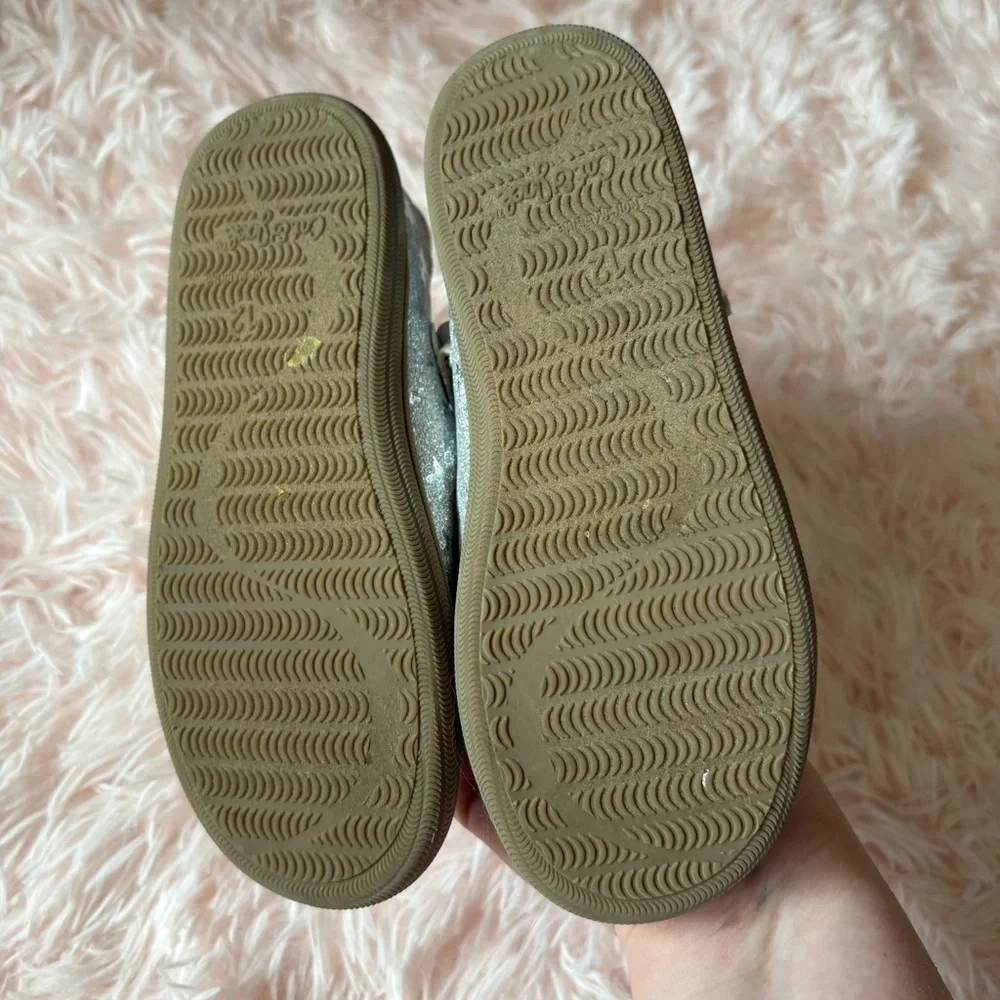 Cat & Jack Silver Glitter Kids Shoes Sz 12 Stars Mary Jane